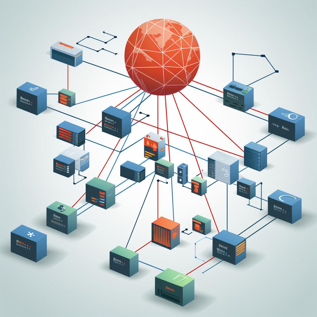 A diagram showing the TCP/IP model with different layers